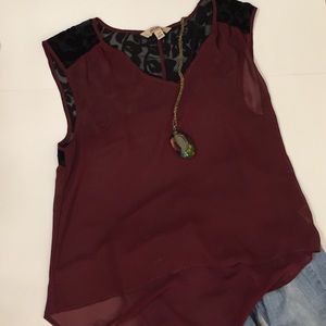 Burgundy with Velvet Top